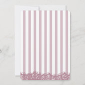 Rosa Streifen und Brautparty Einladung (Rückseite)