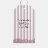 Rosa Streifen und Brautparty Geschenkanhänger (Vorderseite)