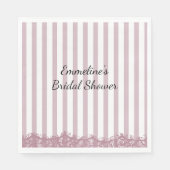 Rosa Streifen und Brautparty Serviette (Vorderseite)