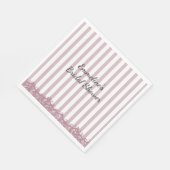 Rosa Streifen und Brautparty Serviette (Ecke)