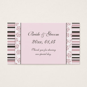 Rosa Streifen und Gastgeschenk Hochzeit-Tags