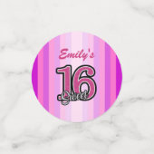 Rosa Streifen und Glitzer Konfetti (Klein Vorderseite)