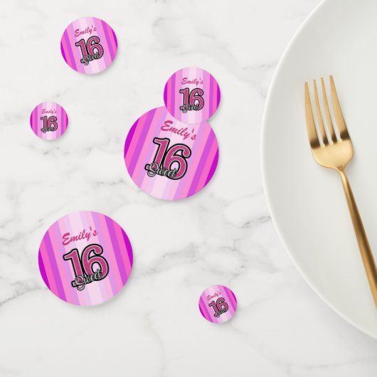 Rosa Streifen und Glitzer Konfetti (Gruppe)