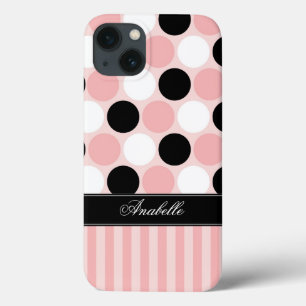 Rosa Streifen und große Punkte Case-Mate iPhone Hülle