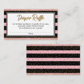 Rosa Streifen und konfetti-Diaper Raffelkarten Begleitkarte (Vorne/Hinten)