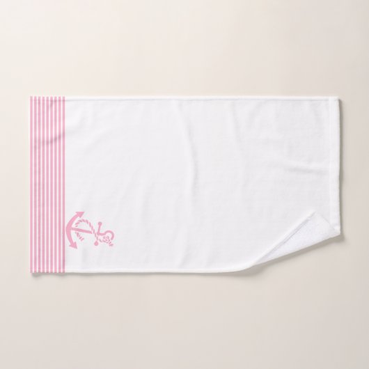 Rosa Streifen und nautisches Set (Handtuch)