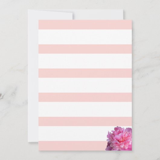 Rosa Streifen und Peony Bat Mitzvah Einladung (Rückseite)