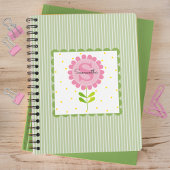 Rosa Streifen und Polka Dot Mit Monogramm Notizblock
