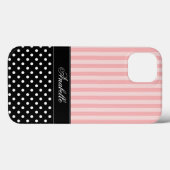 Rosa Streifen und Polka-Punkte Case-Mate iPhone Hülle (Rückseite (Horizontal))