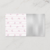 Rosa Streifen und Schmetterlinge | Makeup Kit Eyel Visitenkarte (Rückseite)