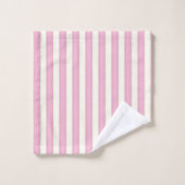Rosa Streifen Viktorianische Hütte Stil Badhandtuch Set (Waschlappen)