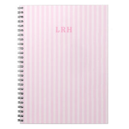 Rosa Streifen Vintage-Design 3 Anfangsbuchstaben M Notizblock