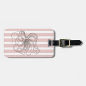 Rosa Streifen Vintager Wassertopf Gepäckanhänger (Vorderseite horizontal)