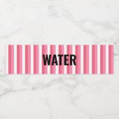 Rosa Streifen Wasserflaschenetikett (Einzelnes Label)