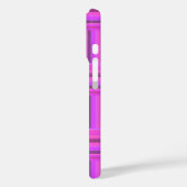 Rosa Streifen Webmuster Case-Mate iPhone Hülle (Rückseite / Links)