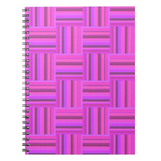 Rosa Streifen Webmuster Notizblock (Vorderseite)