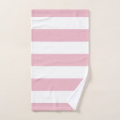 Rosa Streifen, weiße Streifen, gestreiftes Muster Badhandtuch Set (Handtuch)