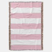 Rosa Streifen, weiße Streifen, gestreiftes Muster Decke (Vorderseite Vertikal)