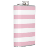 Rosa Streifen, weiße Streifen, gestreiftes Muster Flachmann (Rechts)