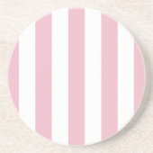 Rosa Streifen, weiße Streifen, gestreiftes Muster Getränkeuntersetzer (Vorne)