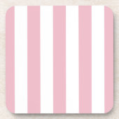 Rosa Streifen, weiße Streifen, gestreiftes Muster Getränkeuntersetzer (Vorderseite)