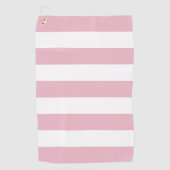 Rosa Streifen, weiße Streifen, gestreiftes Muster Golfhandtuch (Vorderseite)