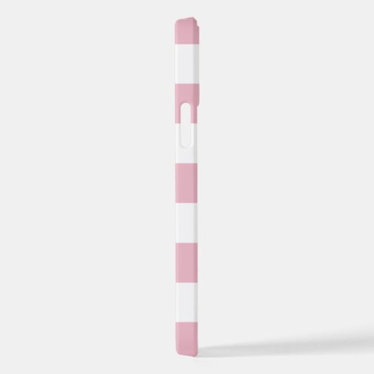 Rosa Streifen, weiße Streifen, gestreiftes Muster iPhone Hülle (Rechte Seite)