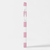 Rosa Streifen, weiße Streifen, gestreiftes Muster iPhone Hülle (Linke Seite)