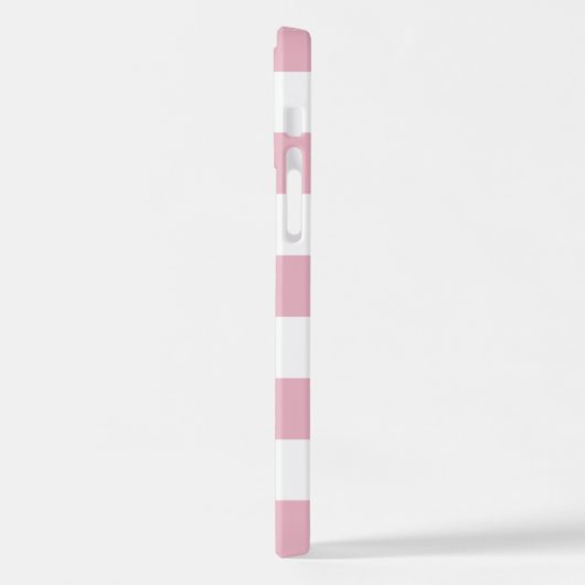 Rosa Streifen, weiße Streifen, gestreiftes Muster iPhone Hülle (Linke Seite)