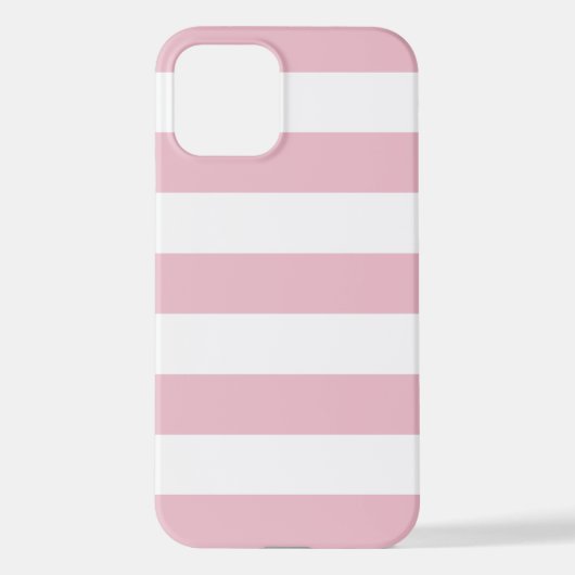 Rosa Streifen, weiße Streifen, gestreiftes Muster iPhone Hülle (Rückseite)