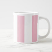 Rosa Streifen, weiße Streifen, gestreiftes Muster Jumbo-Tasse (Rechts)