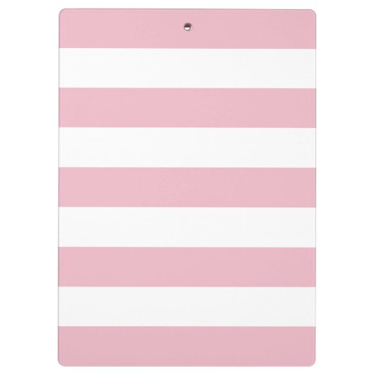 Rosa Streifen, weiße Streifen, gestreiftes Muster Klemmbrett (Rückseite)