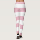 Rosa Streifen, weiße Streifen, gestreiftes Muster Leggings (Rückseite)