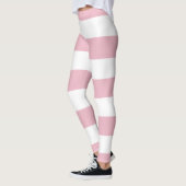 Rosa Streifen, weiße Streifen, gestreiftes Muster Leggings (Links)