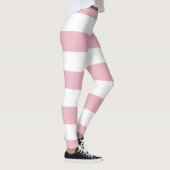 Rosa Streifen, weiße Streifen, gestreiftes Muster Leggings (Rechts)