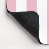 Rosa Streifen, weiße Streifen, gestreiftes Muster Mousepad (Ecke)