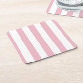 Rosa Streifen, weiße Streifen, gestreiftes Muster Rechteckiger Pappuntersetzer (angewinkelt)