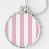 Rosa Streifen, weiße Streifen, gestreiftes Muster Schlüsselanhänger (Vorne)