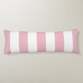 Rosa Streifen, weiße Streifen, gestreiftes Muster Seitenschläferkissen (Rückseite)