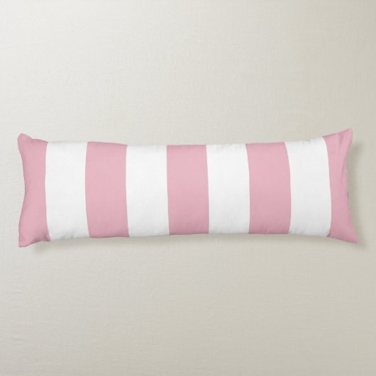 Rosa Streifen, weiße Streifen, gestreiftes Muster Seitenschläferkissen (Rückseite)