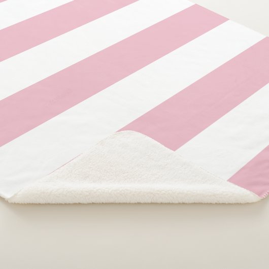 Rosa Streifen, weiße Streifen, gestreiftes Muster Sherpadecke (3/4)