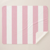 Rosa Streifen, weiße Streifen, gestreiftes Muster Sherpadecke (Vorderseite (Horizontal))