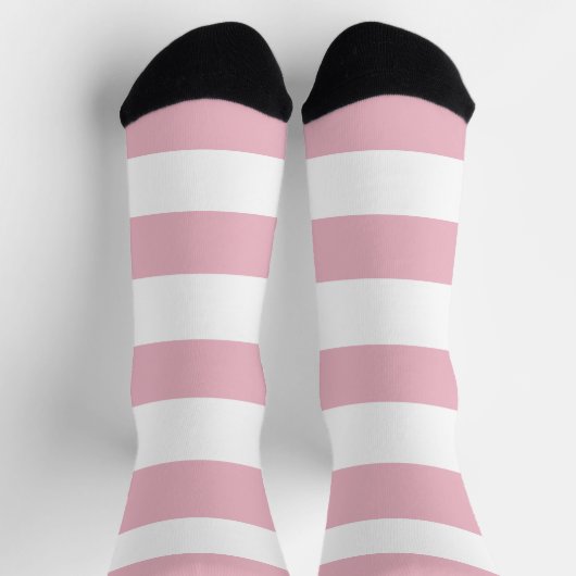 Rosa Streifen, weiße Streifen, gestreiftes Muster Socken (Oben)
