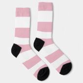Rosa Streifen, weiße Streifen, gestreiftes Muster Socken (Rechts)