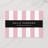 Rosa Streifen, weiße Streifen, gestreiftes Muster Visitenkarte (Vorderseite)