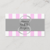 Rosa Streifen, weiße Streifen, gestreiftes Muster Visitenkarte (Vorderseite)