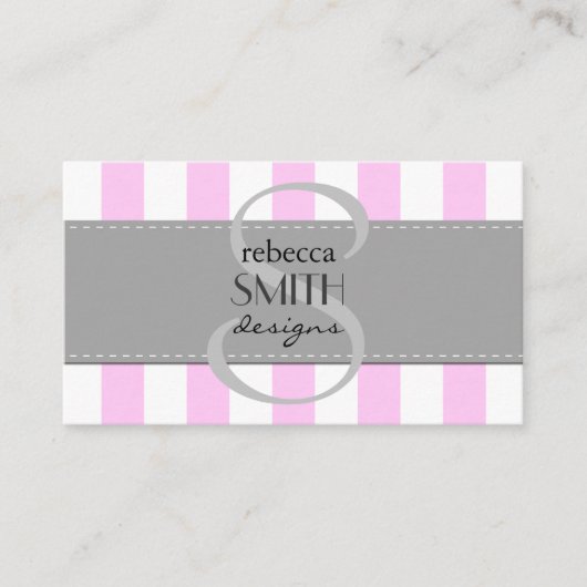 Rosa Streifen, weiße Streifen, gestreiftes Muster Visitenkarte (Vorderseite)