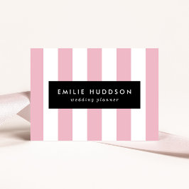 Rosa Streifen, weiße Streifen, gestreiftes Muster Visitenkarte