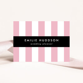 Rosa Streifen, weiße Streifen, gestreiftes Muster Visitenkarte