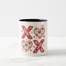Rosa Streifen XOXO Herzen